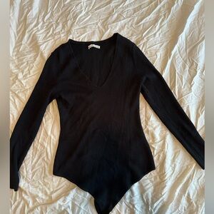 Abercrombie & Fitch Deep V Ribbed Bodysuit